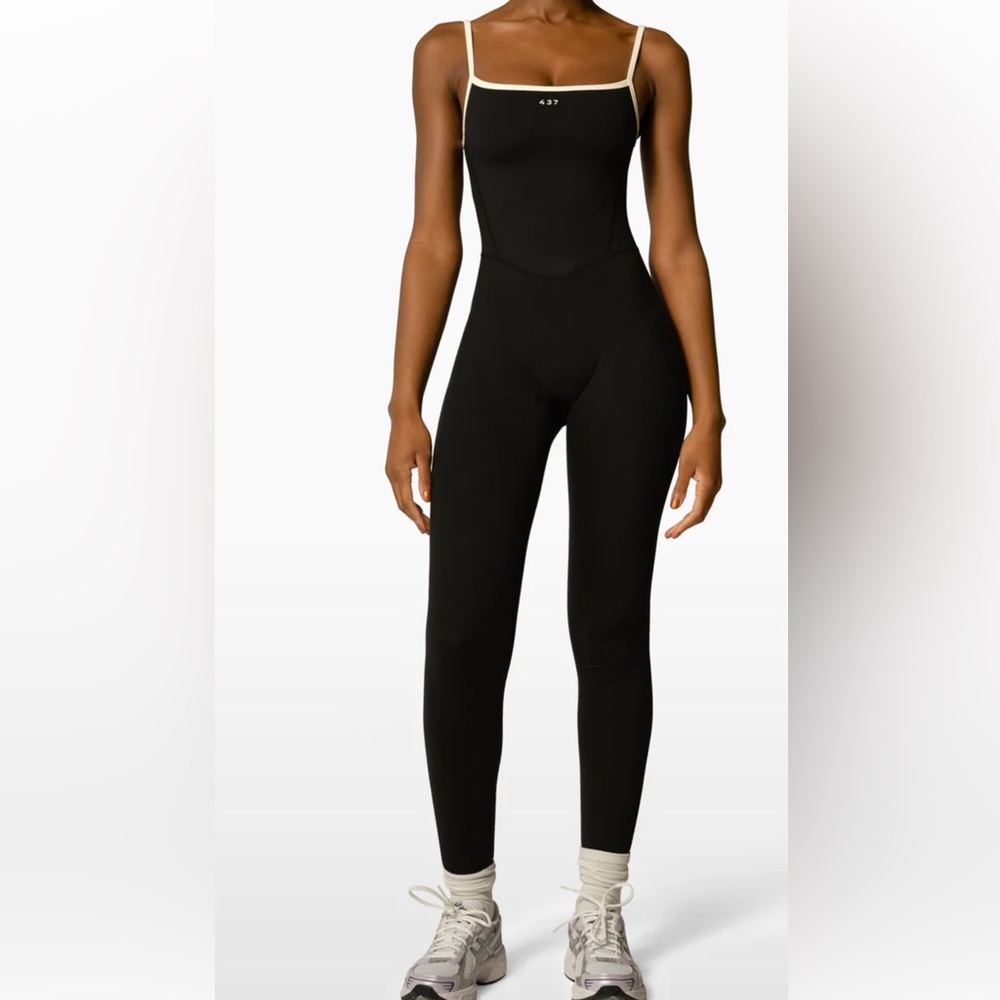 437 Black Slim Strappy Jumpsuit